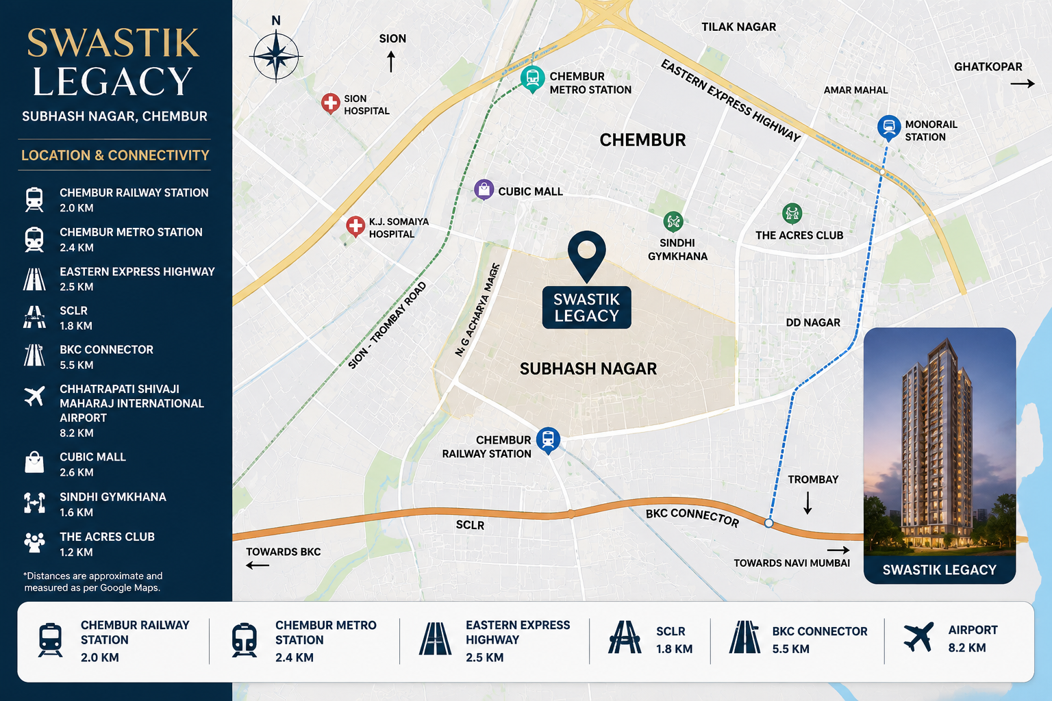 Swastik Legacy Subhash Nagar Chembur location and connectivity
