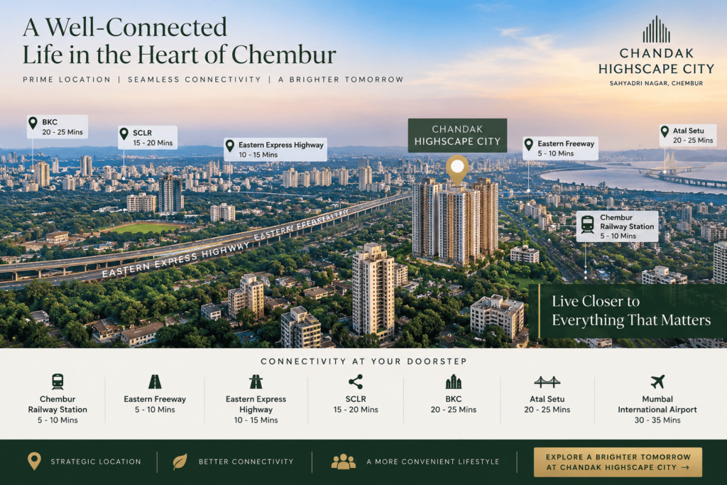 Chandak Highscape City location and connectivity in Chembur