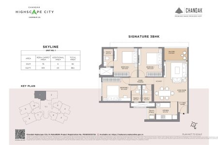 3 BHK layout plan chandak chembur